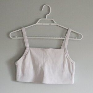 OFFLINE By Aerie White M Women's Ribbed Sports Bra Sleeveless Medium Support Top